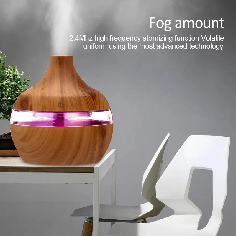 300ml Electric Wood Humidifier| Aromatherapy & Mist Maker