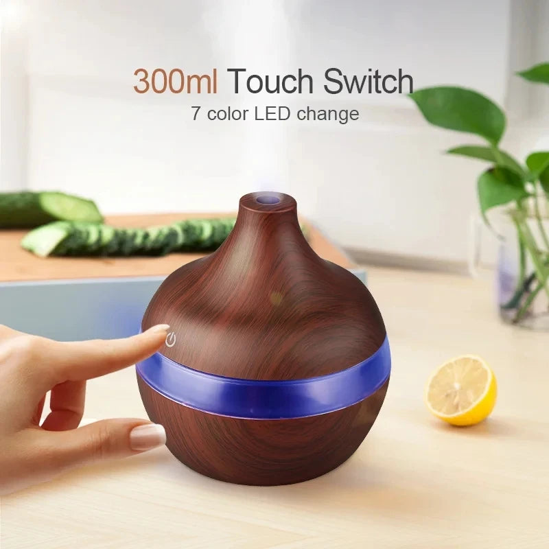 300ml Electric Wood Humidifier| Aromatherapy & Mist Maker