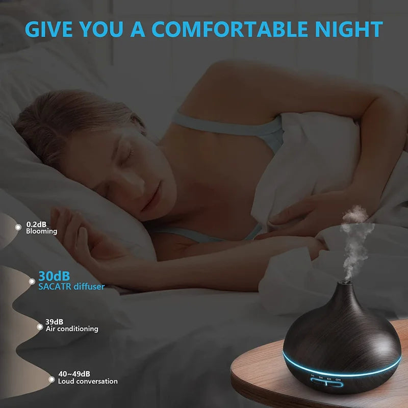 550ml Wood Humidifier | Aromatherapy & Purification