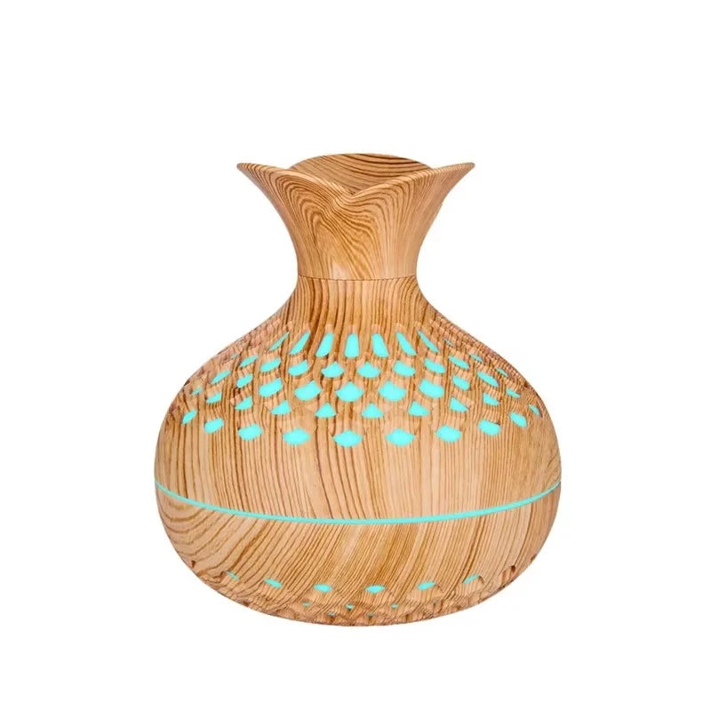 Ultrasonic Wood Humidifier | Aromatherapy & LED light