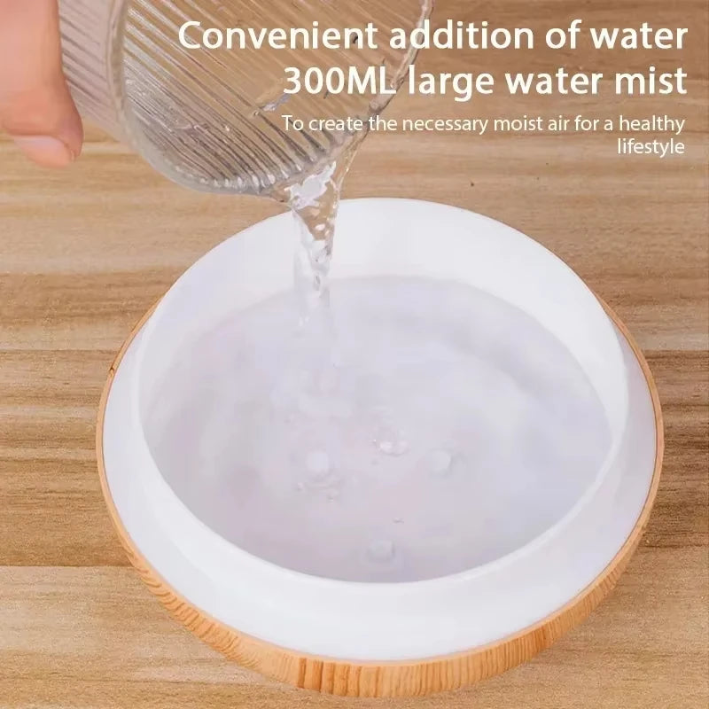 Ultrasonic Wood Humidifier | Aromatherapy & LED light