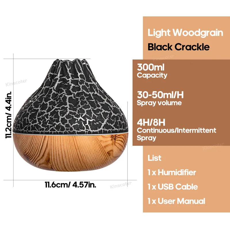 Volcano 300ml Humidifier | Mist Maker & LED Light