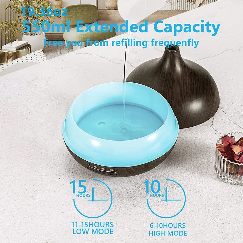 550ml Wood Humidifier | Aromatherapy & Purification